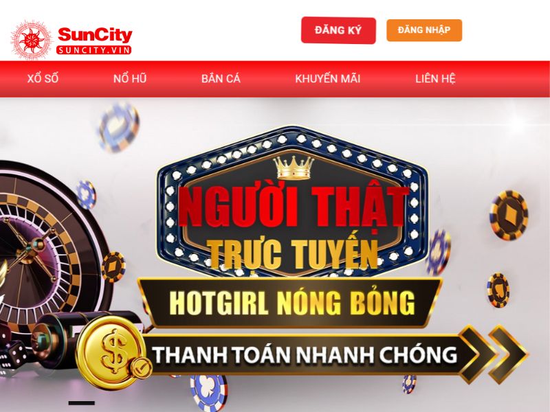 Giao diện màn hình đăng ký tài khoản Suncity