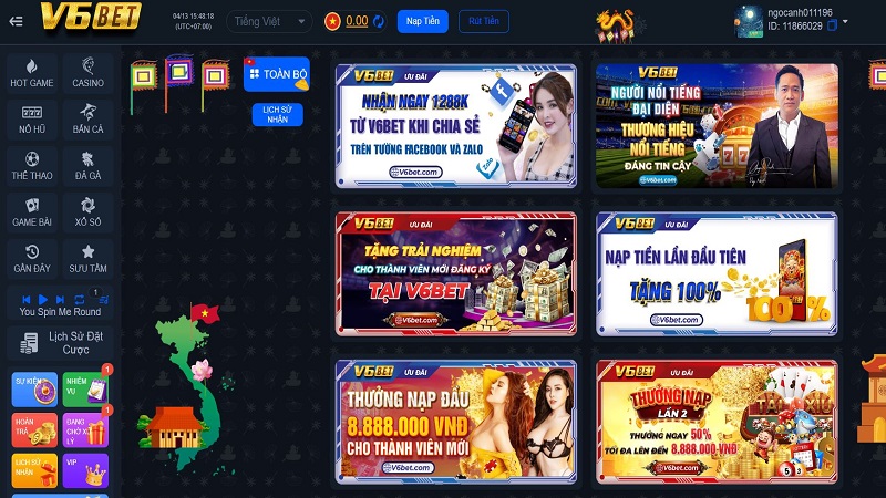 Tổng hợp một số khuyến mãi v6bet mới nhất