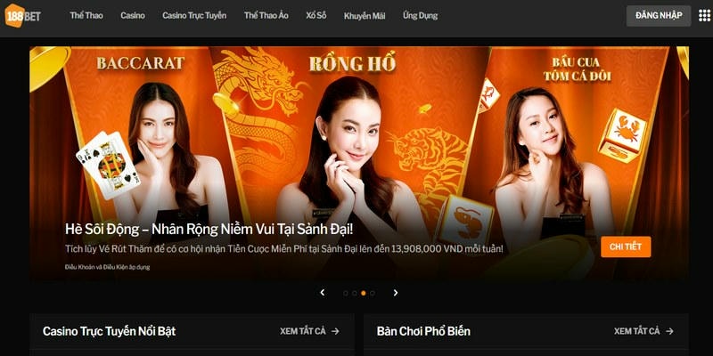  Giao diện cược thể thao tại nhà cái 188BET với tỷ lệ odds hấp dẫn.